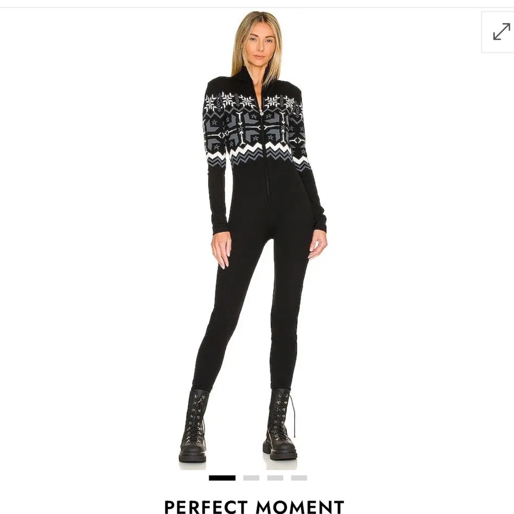 Perfect Moment Black One-Piece Fair Isle Jumpsuit